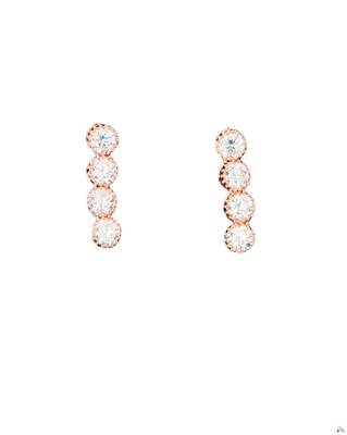 Rose gold polish cz diamond necklace with matching earrings     romantic & trendy jewelry set 6