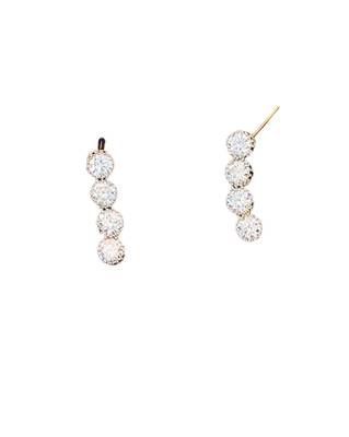High gold polish cz diamond necklace set with earrings     classic bridal & party wear style 6