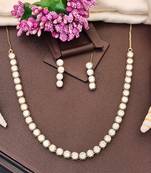 Mehendi polish cz diamond necklace & earrings set – antique ethnic finish for traditional charm