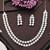 Rhodium polish double line cz diamond necklace set with earrings – elegant silver shine for parties & weddings