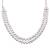 Rhodium polish double line cz diamond necklace set with earrings – elegant silver shine for parties & weddings