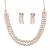 Rose gold double line cz diamond necklace with earrings – modern glamour jewelry for evening & bridal wear