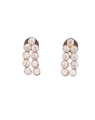 Rose gold double line cz diamond necklace with earrings     modern glamour jewelry for evening & bridal wear 6