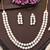 High gold double line cz diamond necklace set with earrings – classic traditional look for festivals & celebrations