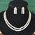 High gold double line cz diamond necklace set with earrings – classic traditional look for festivals & celebrations