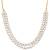 High gold double line cz diamond necklace set with earrings – classic traditional look for festivals & celebrations