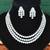 Silver polish crystal beaded necklace and earring set, triple strand statement jewellery for all occasion