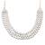 Silver polish crystal beaded necklace and earring set, triple strand statement jewellery for all occasion