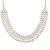 White cz diamond necklace set, gold rhodium polish, triple layer bridal jewelry for her