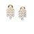 White cz diamond necklace set, gold rhodium polish, triple layer bridal jewelry for her