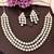 White cz diamond necklace set, mehendi polish finish, wedding wear jewelry