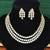 White cz diamond necklace set, mehendi polish finish, wedding wear jewelry
