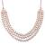 Rose gold finish white cz necklace set, sparkling bridal jewelry, 3-layer diamond look
