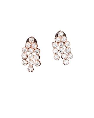 Rose gold finish white cz necklace set, sparkling bridal jewelry, 3-layer diamond look 6