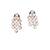 Rose gold finish white cz necklace set, sparkling bridal jewelry, 3-layer diamond look