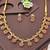Floral inspired necklace set, high gold polish traditional green & red temple jewelry