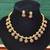 Floral inspired necklace set, high gold polish traditional green & red temple jewelry
