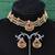 High gold polish choker necklace set, antique mehendi finish, red & green stone bridal jewelry for her