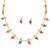 Multi-color meenakari leaf palakka necklace set, high gold polish lightweight jewelry
