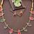 Multi-color square stone palakka necklace set, high gold polish. trendy ethnic jewelry