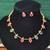 Multi-color square stone palakka necklace set, high gold polish. trendy ethnic jewelry