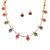 Multi-color square stone palakka necklace set, high gold polish. trendy ethnic jewelry