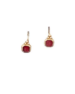 Multi-color square stone palakka necklace set, high gold polish. trendy ethnic jewelry 6