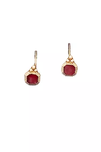 Multi-color square stone palakka necklace set, high gold polish. trendy ethnic jewelry