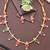 Meenakari heart shapd palakka necklace set, high gold polish, multicolor enamel jewelry