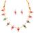 Meenakari heart shapd palakka necklace set, high gold polish, multicolor enamel jewelry