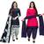 Multicolor cotton blend printed unstitched salwar suit material combo of 2