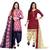 Multicolor cotton blend printed unstitched salwar suit material combo of 2