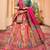 multicolor banarasi silk woven zarkan cut work embroidered lehenga choli