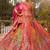multicolor banarasi silk woven zarkan cut work embroidered lehenga choli