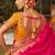 multicolor banarasi silk woven zarkan cut work embroidered lehenga choli