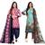 Multicolor cotton blend printed unstitched salwar suit material combo of 2