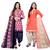 Multicolor cotton blend printed unstitched salwar suit material combo of 2