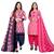 Multicolor cotton blend printed unstitched salwar suit material combo of 2