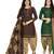 Multicolor cotton blend printed unstitched salwar suit material combo of 2