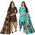 Multicolor cotton blend printed unstitched salwar suit material combo of 2