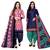 Multicolor cotton blend printed unstitched salwar suit material combo of 2