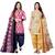 Multicolor cotton blend printed unstitched salwar suit material combo of 2
