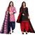 Multicolor cotton blend printed unstitched salwar suit material combo of 2