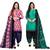 Multicolor cotton blend printed unstitched salwar suit material combo of 2