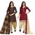 Multicolor cotton blend printed unstitched salwar suit material combo of 2