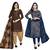 Multicolor cotton blend printed unstitched salwar suit material combo of 2