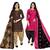 Multicolor cotton blend printed unstitched salwar suit material combo of 2
