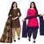 Multicolor cotton blend printed unstitched salwar suit material combo of 2