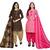 Multicolor cotton blend printed unstitched salwar suit material combo of 2