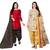 Multicolor cotton blend printed unstitched salwar suit material combo of 2